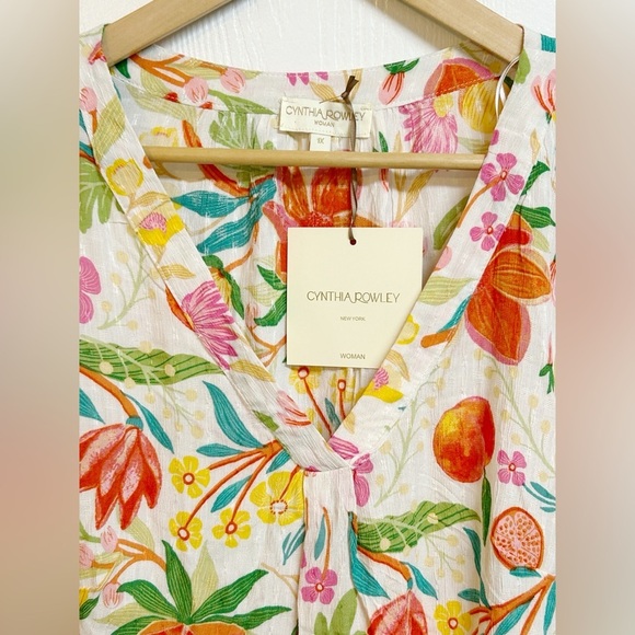 Cynthia Rowley Tropical Print 100% Rayon Blouse Top Size 1X NWT - Picture 6 of 7